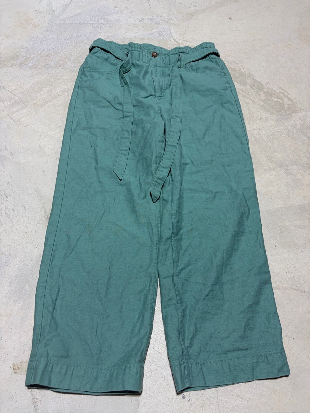 J. Crew Casual teal green pants cotton belt 8